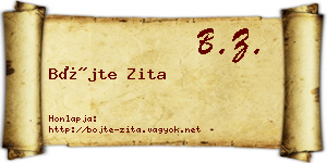 Böjte Zita névjegykártya