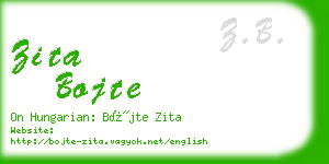 zita bojte business card